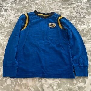 Wondernation blue and yellow long sleeve shirt